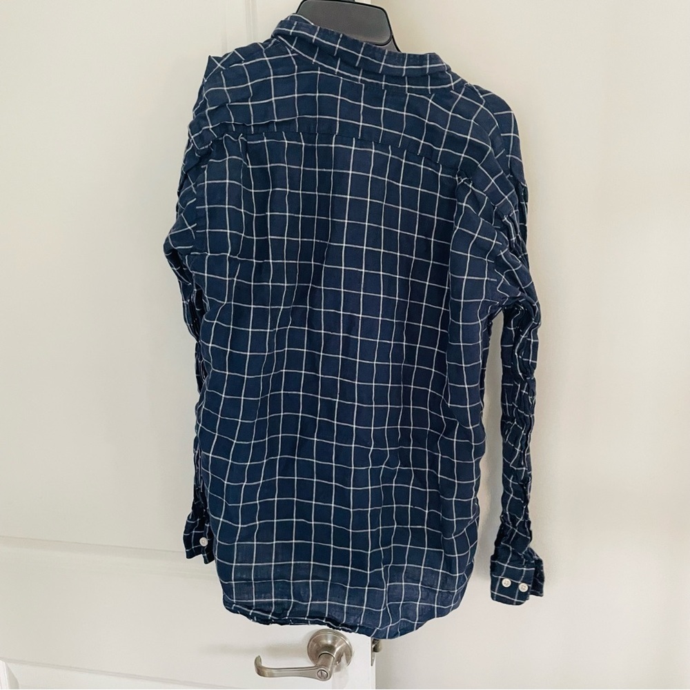 Uniqlo Blue White Plaid Button Down Shirt Size M - Picture 11 of 14